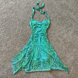 Cute paisley print green and blue dress!